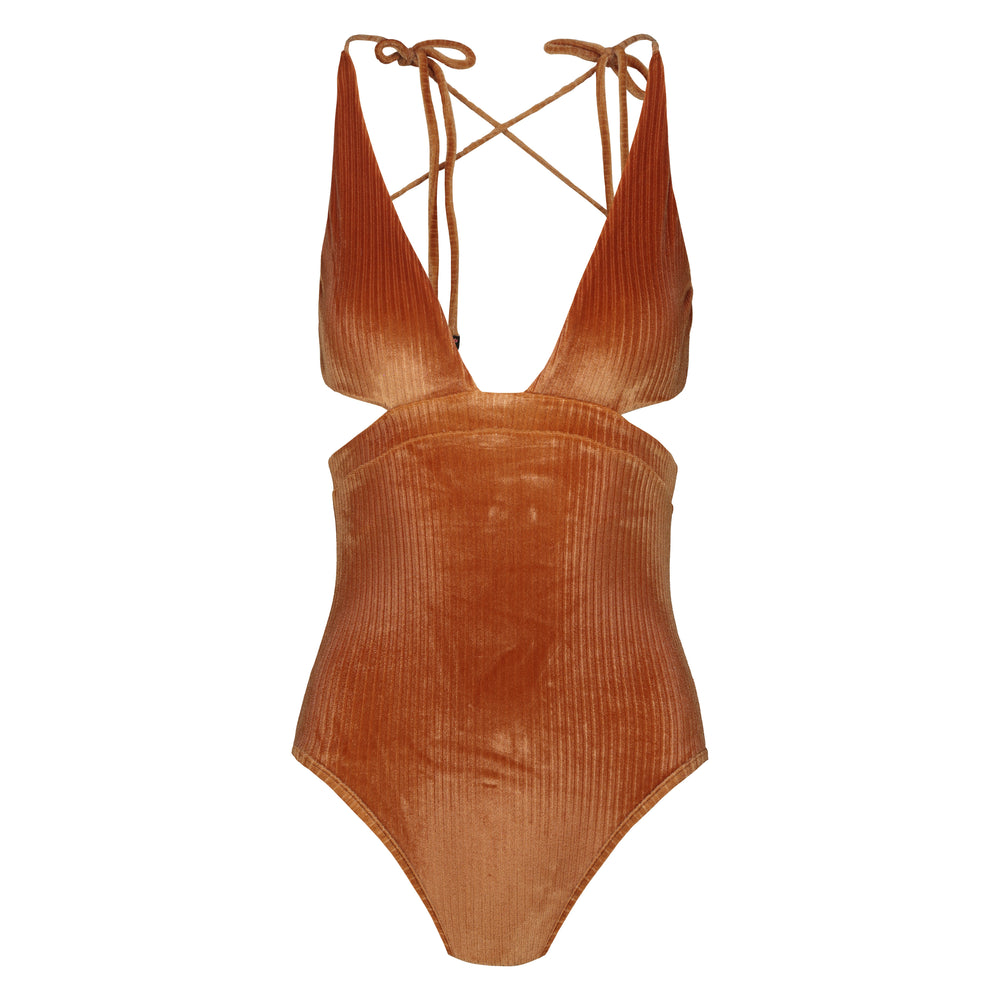 
                  
                    Front of orange swimsuit Iris from 2024 beachwear collection
                  
                