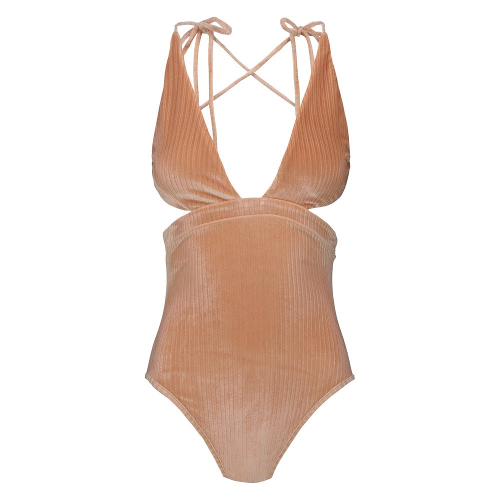 Front of rose swimsuit Iris from 2024 beachwear collection