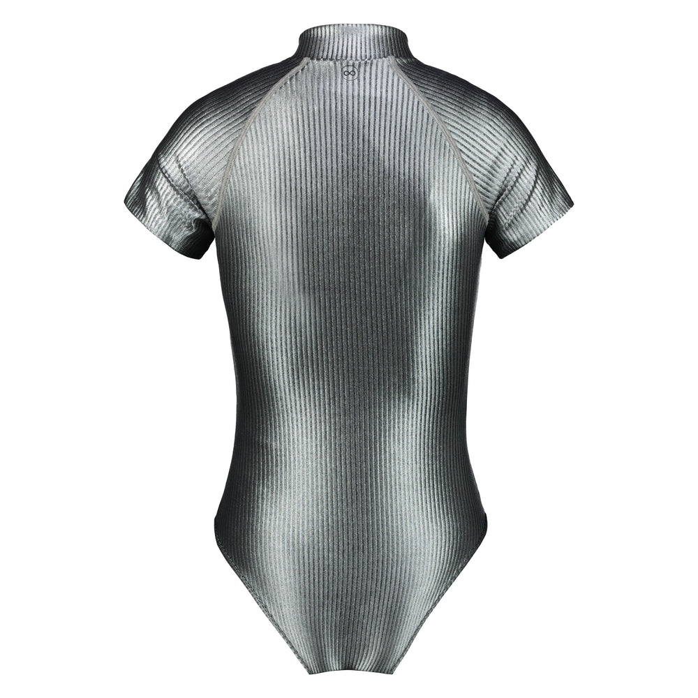 
                  
                    back of silver metallic ribbed swimsuit Sihana from 2024 Noodle Beachwear collection
                  
                